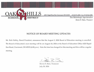 Board meeting info